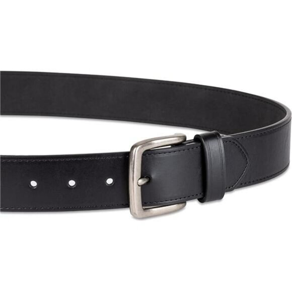 Mens Raw Edge Jeans Belt Faux Leather Classic Buckle Adjustable Waist Sizes - Picture 3 of 5